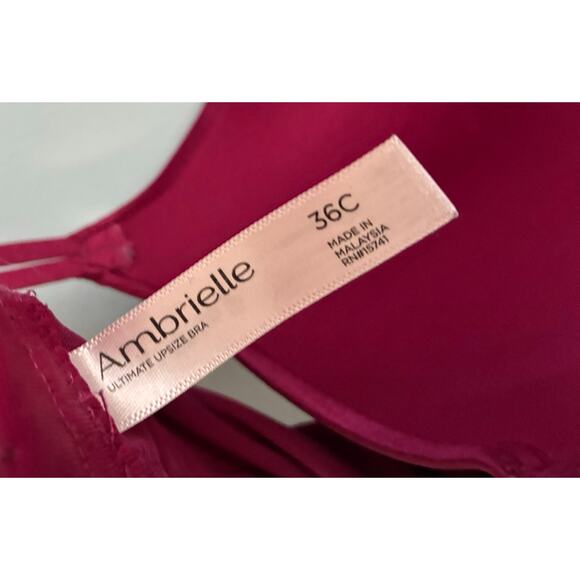 Ambrielle Ultimate Upsize Bra Bombshell Style 36C Pink Push Up - Picture 4 of 6